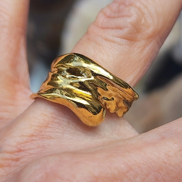 Selena 14K gold Plated Ring Free People Preeti Sandthu Designer Jewelry - Picture 9 of 13